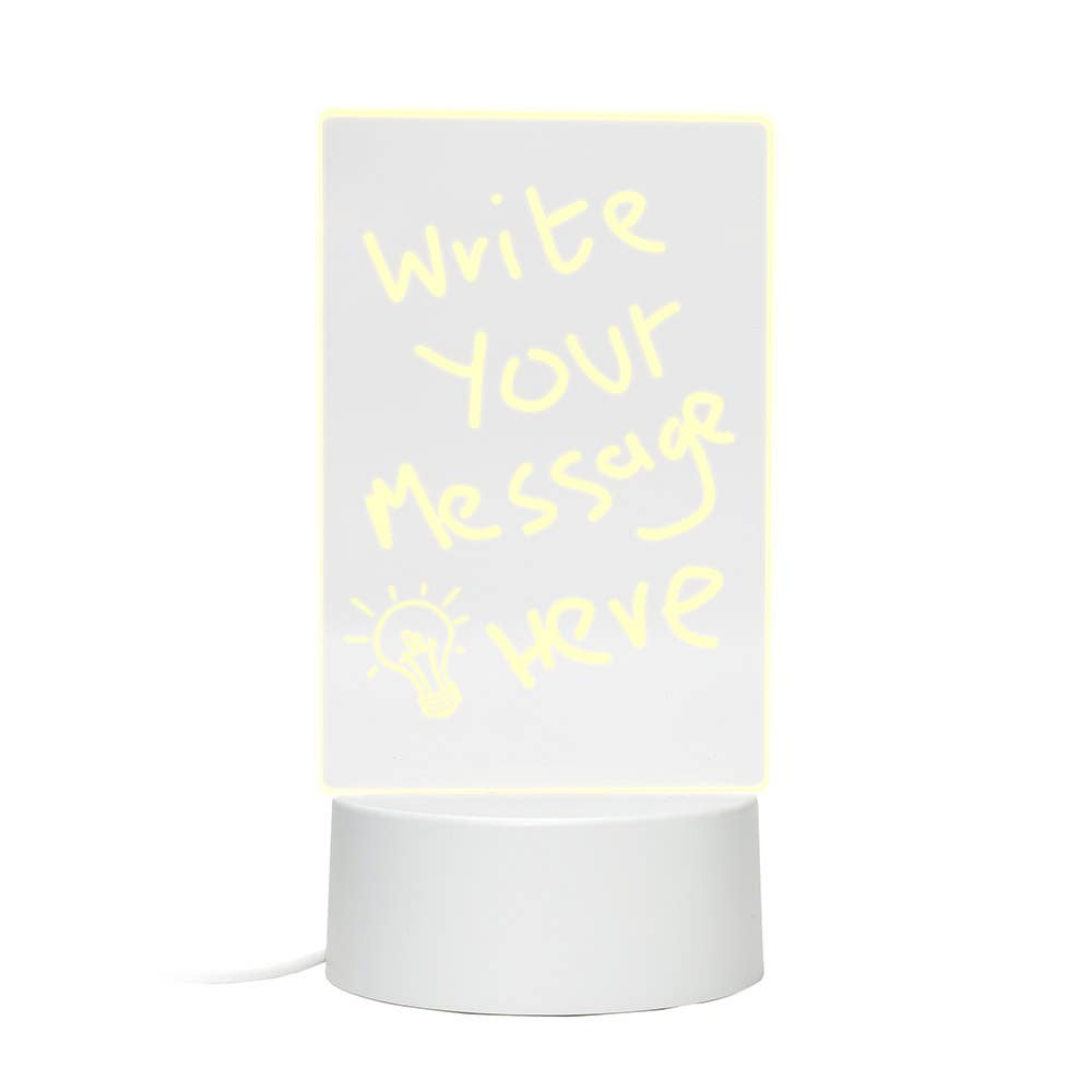 LED Light Up Memo Board - USB Powered Dry Erase Message Board with Neon Glow