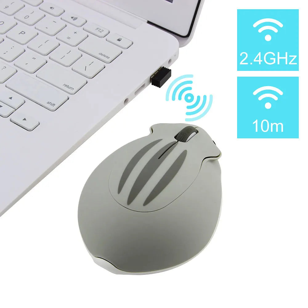 Cute Hamster Wireless Mouse - 2.4G Ergonomic Mini Mouse for PC & Laptop