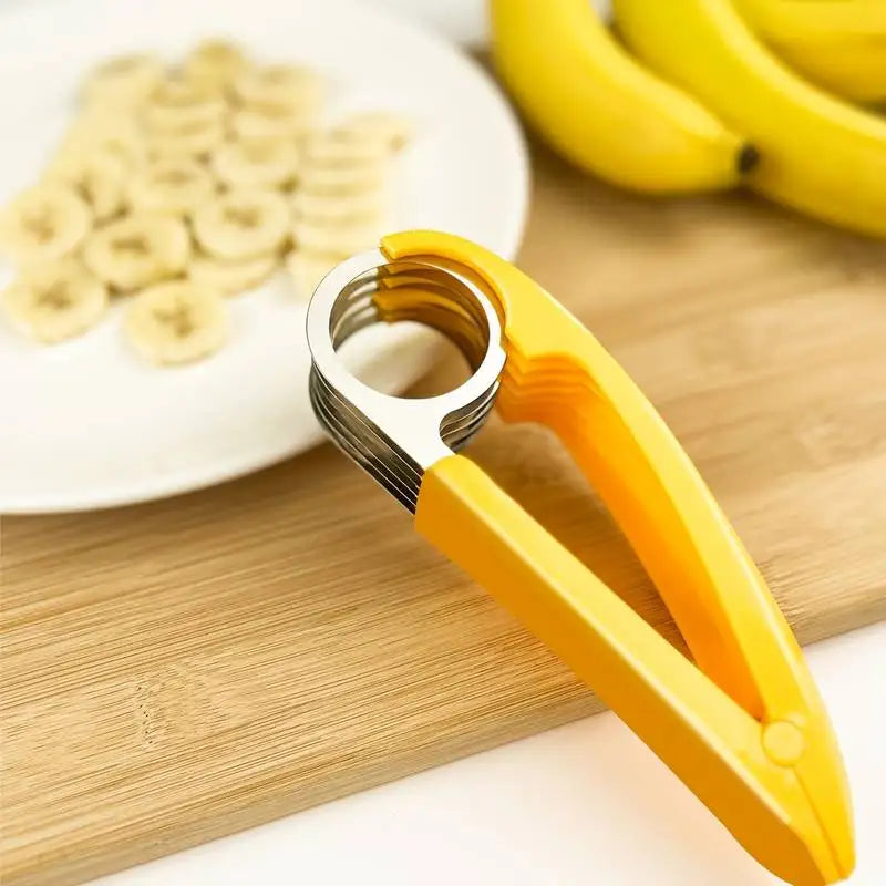 Banana Slicer & Cucumber Cutter - Stainless Steel Fruit & Vegetable Slicer for Salads, Snacks & Meal Prep