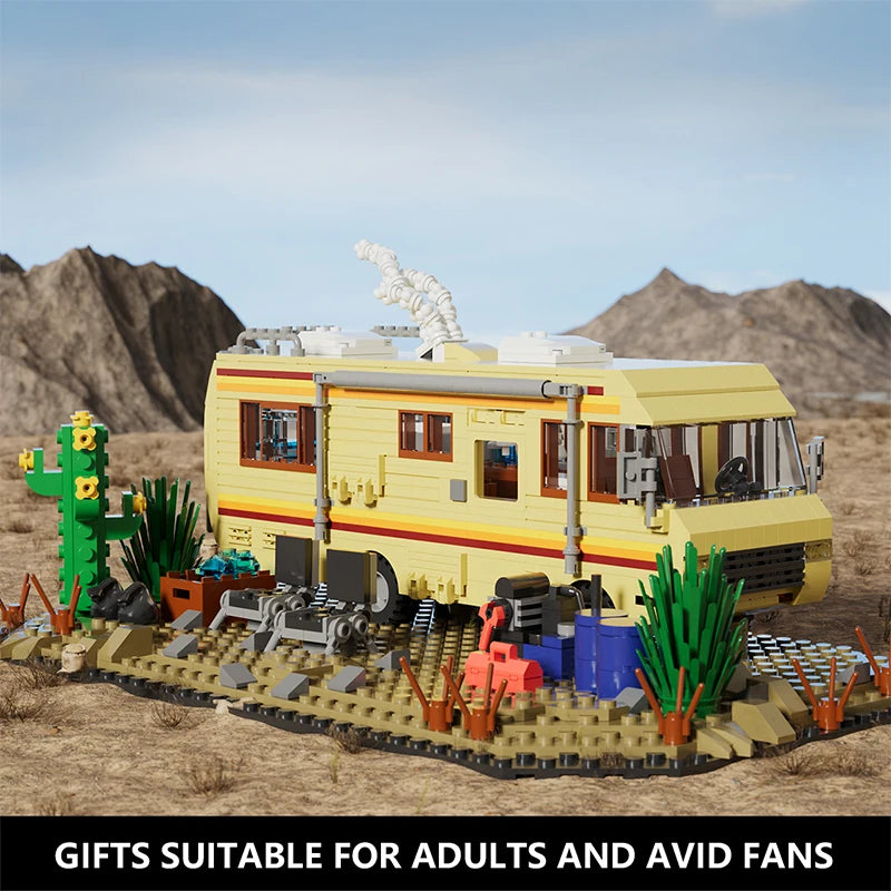 Breaking Bad RV Adventure Camper Bus Car Model with minifigs Building Blocks *Lego compatible*