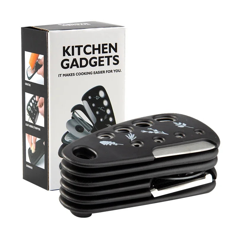 6-in-1 Stainless Steel Kitchen Tool Set - Peeler, Pizza Cutter, Can Opener & More