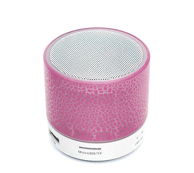Mini Bluetooth Speaker with LED Lights - Portable Wireless Speaker with TF Card