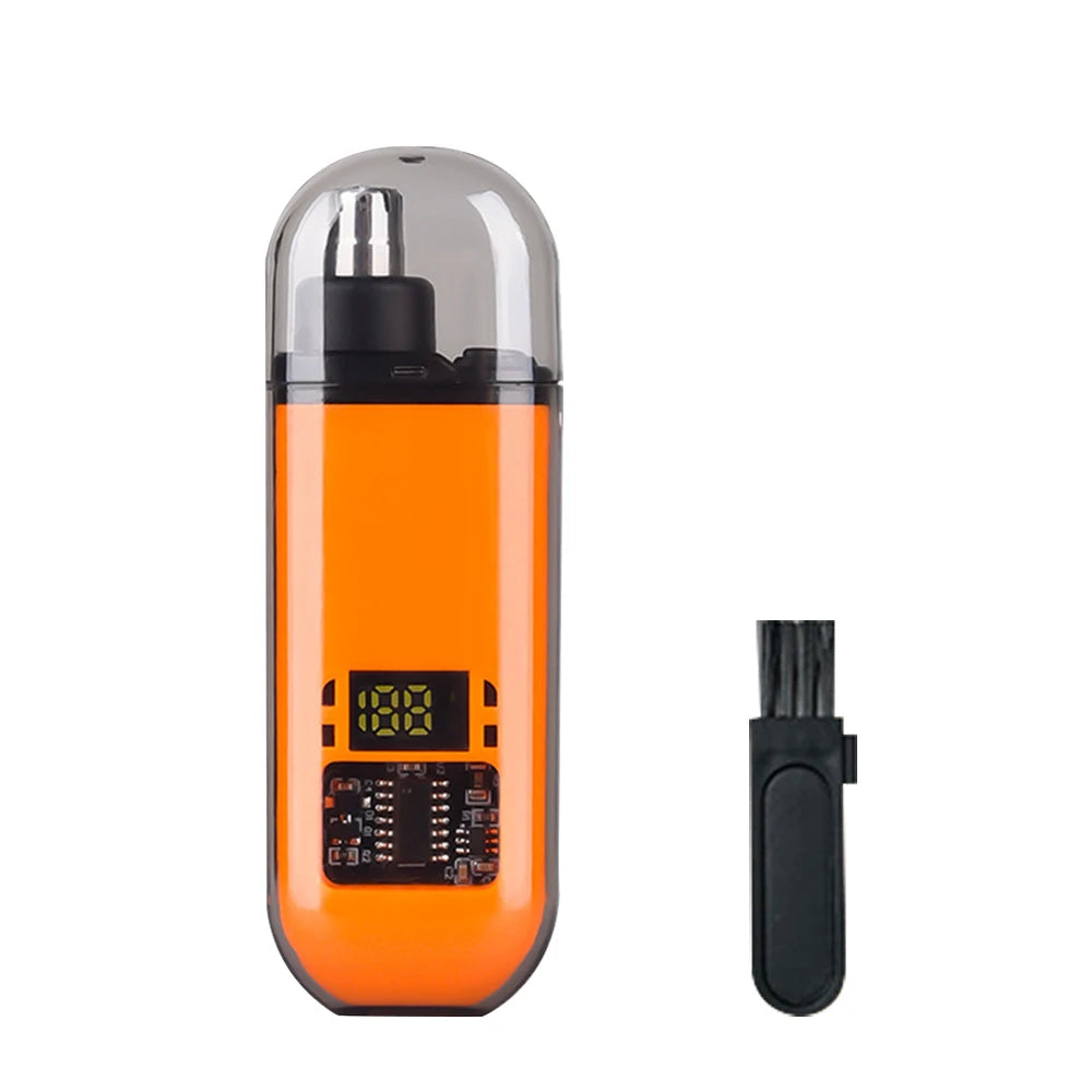 Rechargeable Nose & Ear Hair Trimmer for Men - USB Electric Grooming Tool with LED Display & Waterproof Design