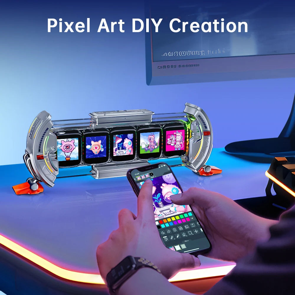 Divoom Times Gate Pixel Art Digital Clock - WiFi Smart Display with RGB Lighting