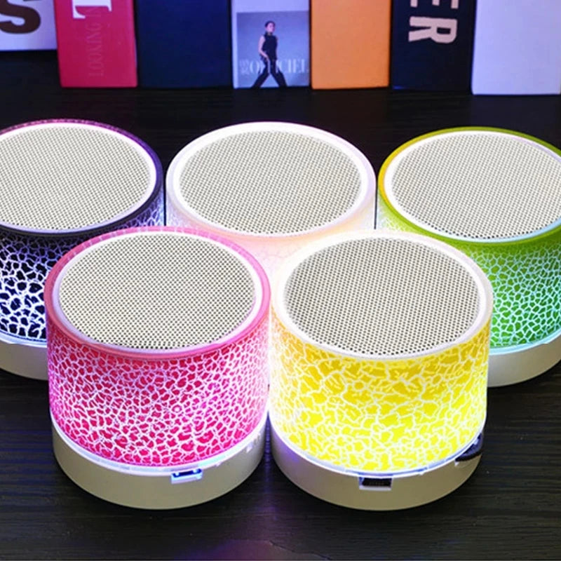 Mini Bluetooth Speaker with LED Lights - Portable Wireless Speaker with TF Card