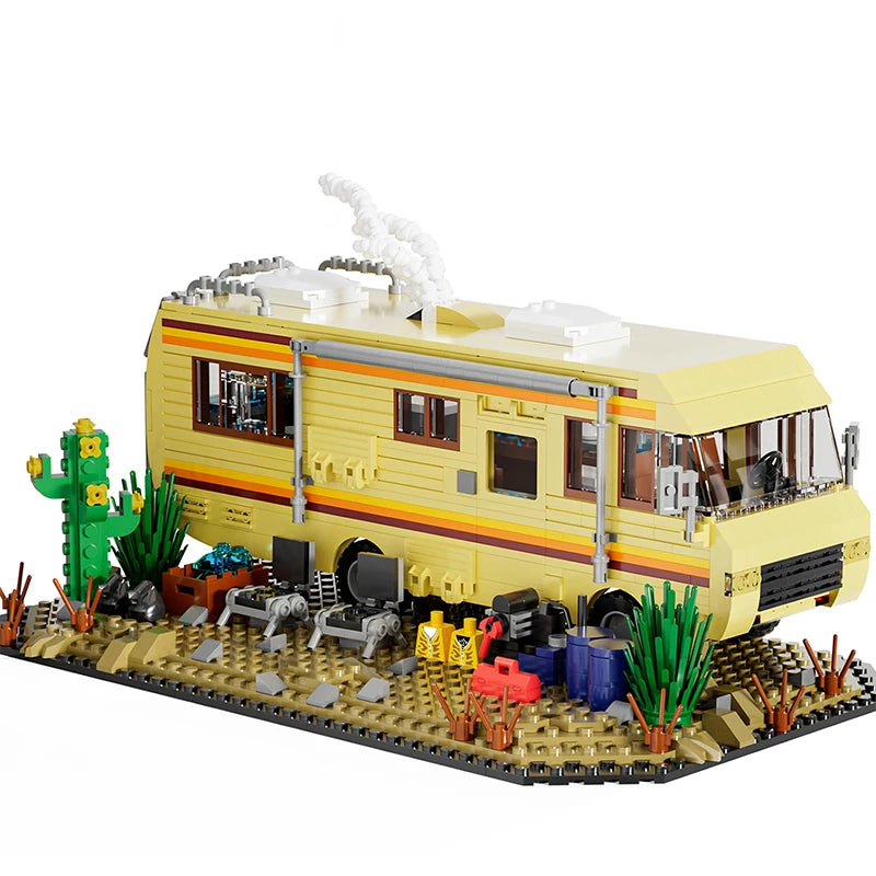 Breaking Bad RV Adventure Camper Bus Car Model with minifigs Building Blocks *Lego compatible*