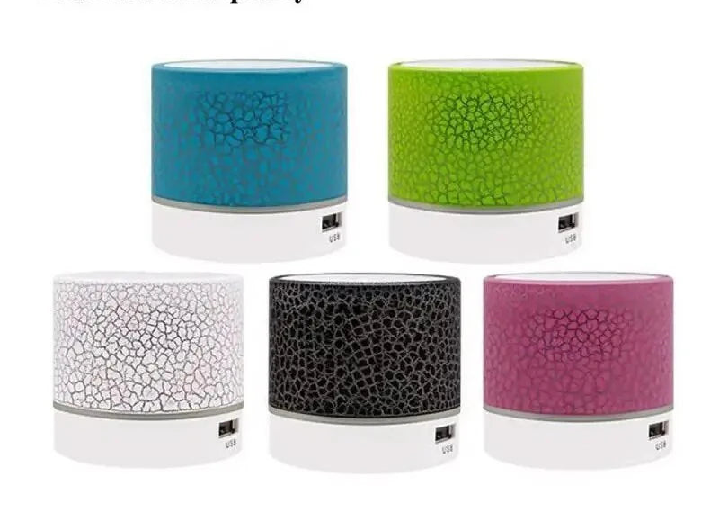 Mini Bluetooth Speaker with LED Lights - Portable Wireless Speaker with TF Card