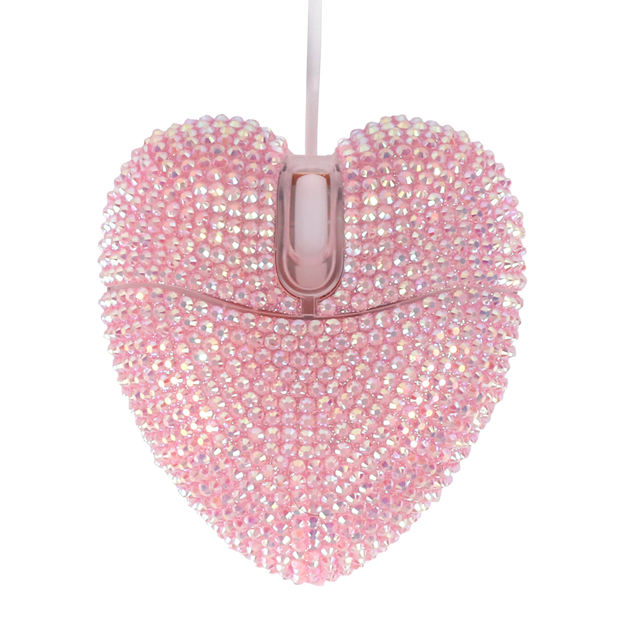 Pink Heart-Shaped Wired Mouse - Cute Mini Computer Mouse for Women, Girls & Office - Plug & Play USB
