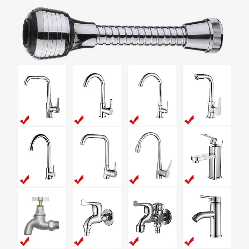 360° Rotating Faucet Extender - Water Saving Kitchen & Bathroom Tap Aerator