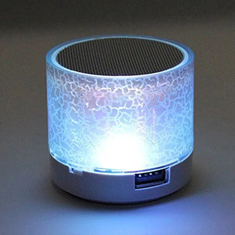 Mini Bluetooth Speaker with LED Lights - Portable Wireless Speaker with TF Card
