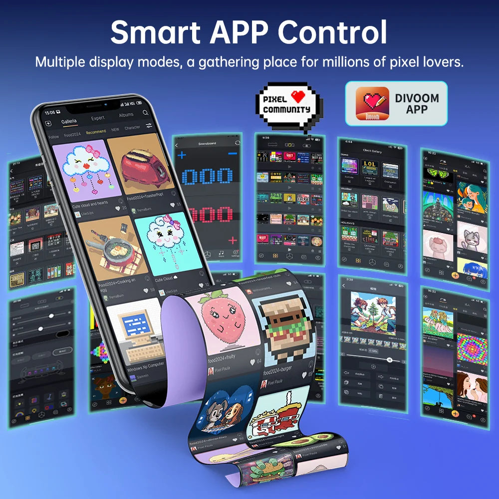 Divoom Times Gate Pixel Art Digital Clock - WiFi Smart Display with RGB Lighting