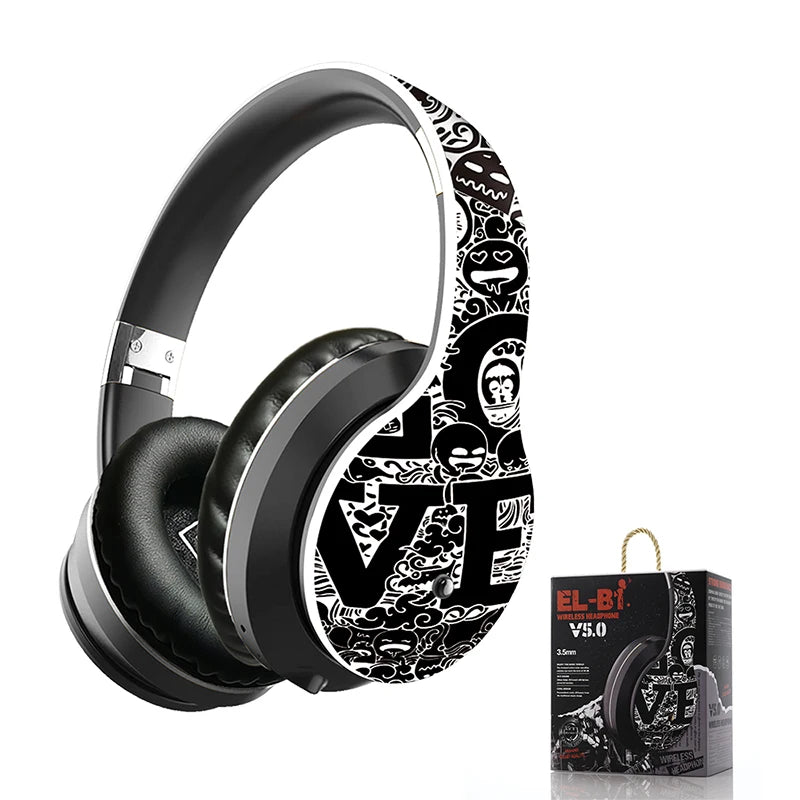 Graffiti Design Wireless Headphones - Bluetooth 5.0 Over-Ear