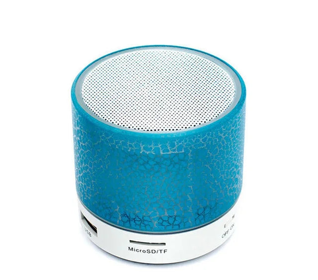 Mini Bluetooth Speaker with LED Lights - Portable Wireless Speaker with TF Card