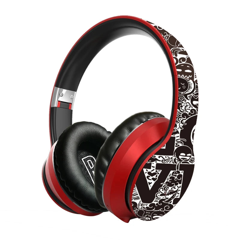 Graffiti Design Wireless Headphones - Bluetooth 5.0 Over-Ear