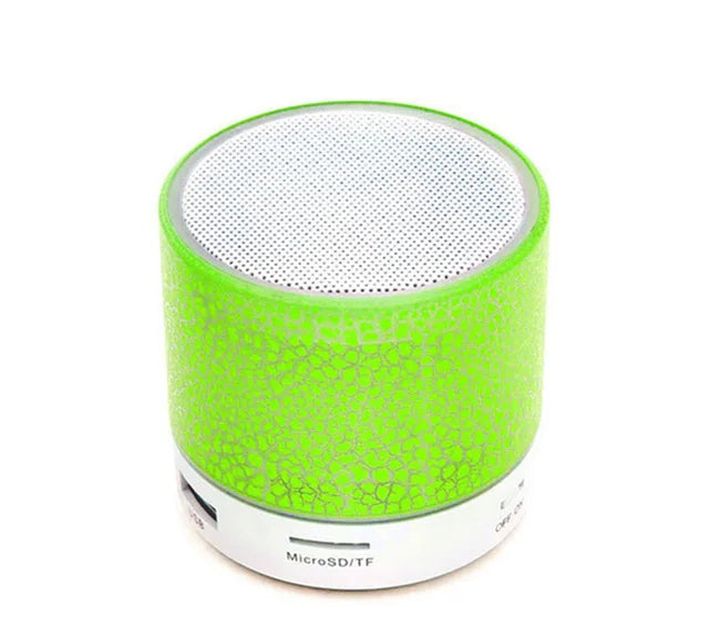 Mini Bluetooth Speaker with LED Lights - Portable Wireless Speaker with TF Card