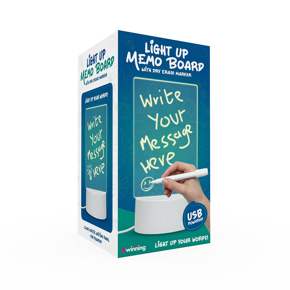 LED Light Up Memo Board - USB Powered Dry Erase Message Board with Neon Glow
