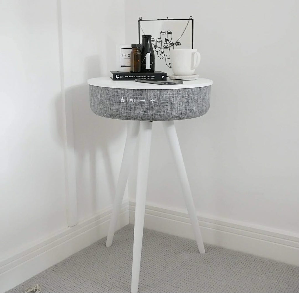 Tabblue Bluetooth Speaker Table | Premium Wooden Side Table with 360° Sound & USB Charging