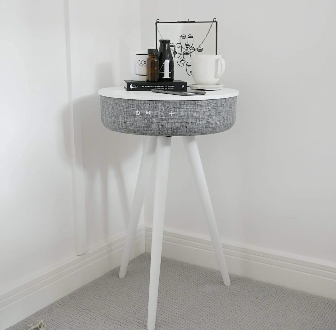 Tabblue Bluetooth Speaker Table | Premium Wooden Side Table with 360° Sound & USB Charging